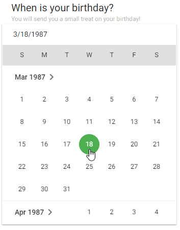 Date calendar