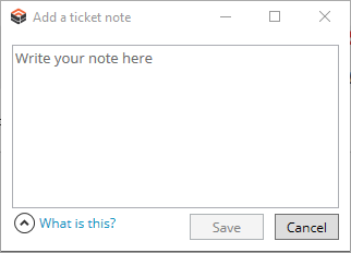 Add a ticket note