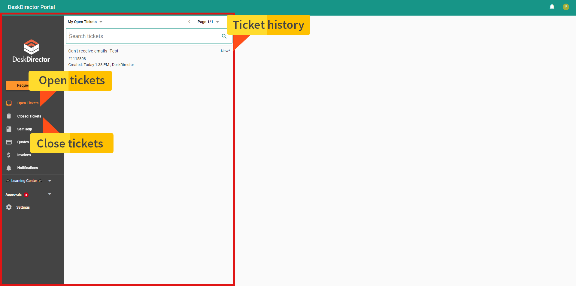 Ticket management - msp client portal