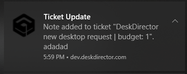 ticket summaries in notifications